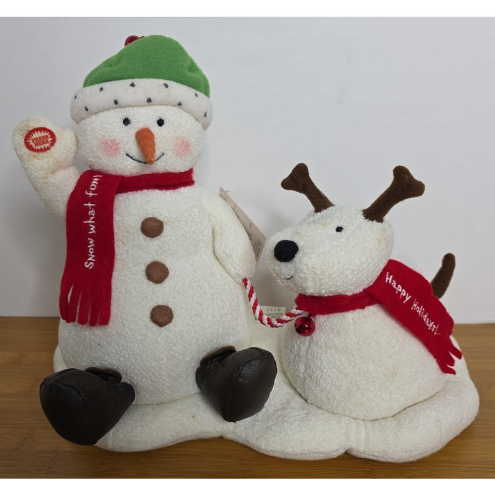 Hallmark Snowman and Reindeer Snow Dog for PARTS or Display Only Does Not Work